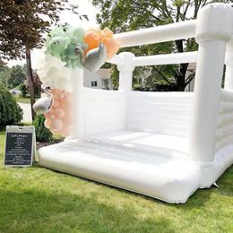 Maison de rebond blanc extérieur gonflable PVC PVC Bouncy Château Moon Kids Bouncer Houses Bridal Bridal Bed Wedding Weathing with Blower Free Ship