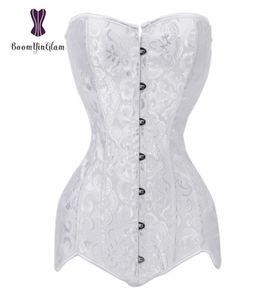 WIT BRIDAL CORNELET OVERBUST KORSET SEXY Full Body Shaper XS tot 6xl Spiral Steel Boage Long Torso Shapewear Corset 942 Y111990239602118