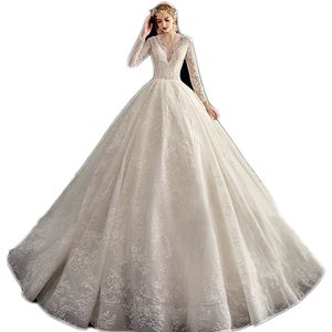 Witte Bruidsjurken Europese Plus Size Bruid Schoudervrij vloer legth Vintage een lijn Trouwjurk voor Zwangere Vrouw Bridal Classic