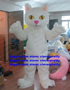 Witte kat kitten mascotte kostuum volwassen stripfiguur Outfit Suite Ceremonie Klanten bedankt ontmoeting ZX1226