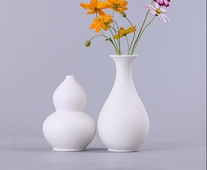 Wit keramische mini vaas decoratie woonkamer thuis bloem arrangement studie decoratie hoist jade pot lente fles bloem