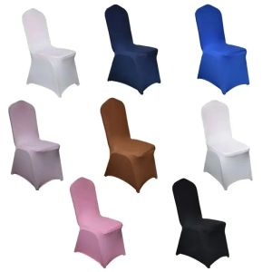 Fundas para sillas blancas, funda para silla de poliéster y LICRA, fundas elásticas para banquete de boda, banquete, fundas para asientos delanteros planos ZZ