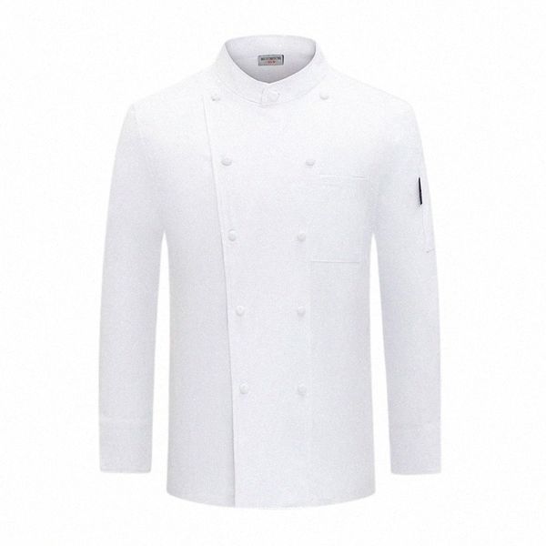 Chaqueta de chef blanca LG manga chef abrigo camiseta hotel chef uniforme restaurante abrigo panadería transpirable ropa de cocina logo z7aw #