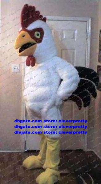 Pollo blanco Chook disfraz de mascota gallo gallina polluelo personaje de dibujos animados para adultos fiesta deportiva mercado hipermercado zx2944