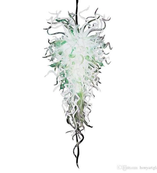 Lustre en verre blanc lampe tuyau en métal suspendu éclairage de Murano pour cuisine salon café Villa décor