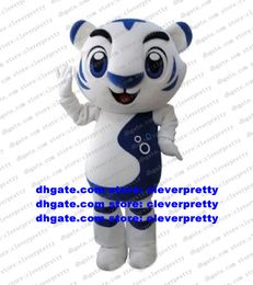 White Christmas Baise Bear Tiger Tigerkin Mascot Kostuum volwassen stripfiguur Karakter Naam Promotie Nieuwjaar Party ZX1465