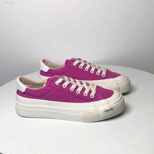 Witte Kleur 2023 HotFashion Canvas Schoenen Roze Oranje Zwart Groen Ademend Womens Flats Sport Sneakers Maat 36-40