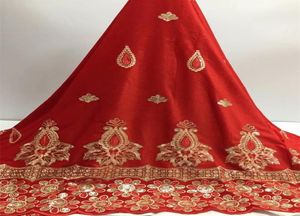 Tissu de dentelle de velours français de couleur blanche 2019 dentelle de flanelle de voile africain de haute qualité Fraric avec des paillettes pour le mariage nigérian Red8260140