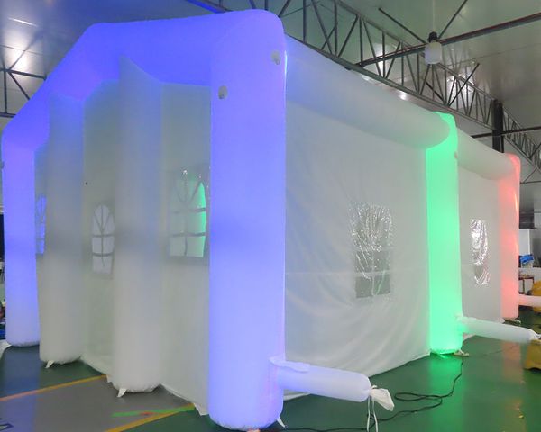 Carpa de boda inflable Gaint de Color blanco, carpas para fiestas y eventos, casa de construcción publicitaria, marquesina al aire libre, iglesia de viudas con soplador