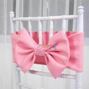 Couleur de couleur blanche épaisse spandex chiavari lycra chaise bande de chaise de mariage chaise de chaise de chaise pour la fête de la fête de l'événement Chirstmas