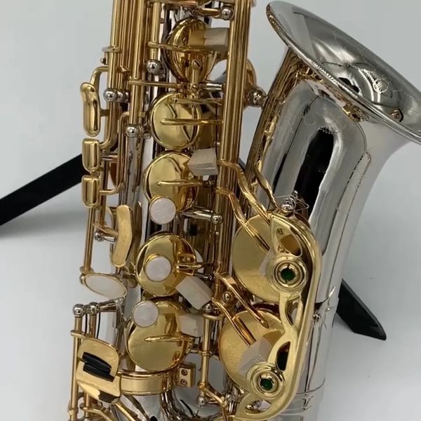 Saxofón alto profesional e-tune chapado en oro y cobre blanco, estructura individual original 9937, mejora de estilo, saxofón de doble costilla