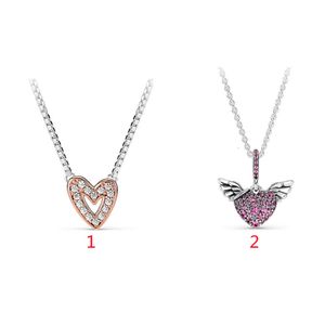 Wit koperen Pandoras Nieuwjaar van de nauw ingelegde engelenvleugels Handgeschilderde mode luxe klassieke designer ketting voor dames Valentijnsdag sieraden cadeau groothandel