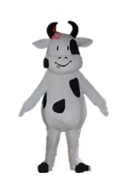 Vache laitière blanche mascotte Costume Halloween noël dessin animé personnage tenues Costume publicité dépliants vêtements carnaval unisexe adultes tenue