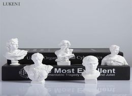White David Head Portraits Greek Mythology Figurine Mini Buste en plâtre Statue Gypse Dessin Pratique Artisanat Cénébreux Sculpture 210417436848