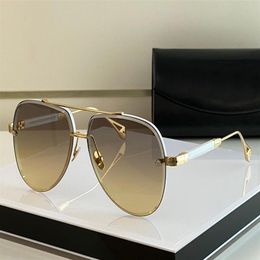 Lunettes de soleil de designer blanches pour femmes hommes rondes lunettes de soleil Mayba vintage 62mm or argent métal surdimensionné mode sport conduite E204h
