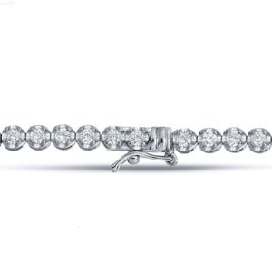 Pulsera de diamantes blancos hecha en oro blanco de 14 k a precio mayorista Pulsera de tenis de diamantes blancos naturales Joyería de diamantes vvs