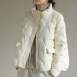 Duvet de canard blanc doudoune femme mode hiver court tempérament léger manteau ample