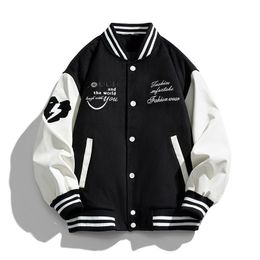 Weiße Entendaunenjacke für Herren, lockere Winterjacke im amerikanischen Stil, neue warme Baseballjacke