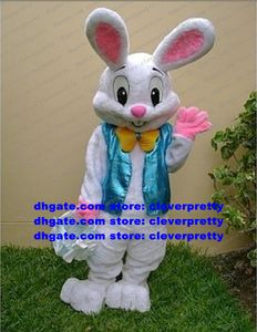 WITTE PASEN BUNNY Bugs Mascot Mascot Mascotte Jackrabbit Hare Rabbit Lepus volwassen stripfiguur Outfit Pak No.1769