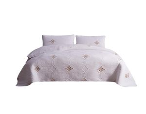 Broderie blanche en coton lits de lit de lit matelassé matelasses en matelas matelots de literie à la maison couvains kingsize matelastopper taches matelasses patchw2230522