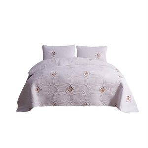 Colcha de algodón con bordado blanco, colchas acolchadas, juego de cama para el hogar, cubrecamas KingSize, colchón, sábanas acolchadas, Patchw275k
