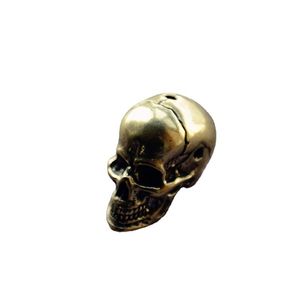 Blanc Fine Polishing Brass Skull Head trois liens DIY Perles paracord