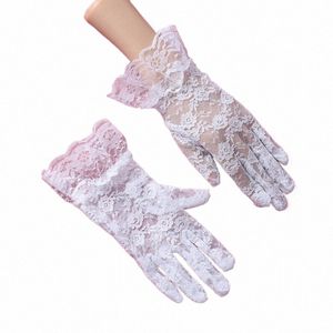 Gants de mariée courts à doigts blancs, gants de mariage élégants en dentelle au poignet, adaptés aux accessoires de mariage pour femmes M9jM #