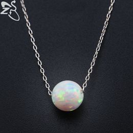 Colliers d'opale de feu blanc pour femmes 925 chaîne en argent sterling pendentif en pierre naturelle collier dame bijoux de mode cadeau élégant Q0531