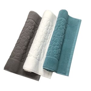 Serviette de sol blanc pavé pied parten hôtel maison gris tapis de bain tapis de bain coton antidérapant absorbant l'eau serviettes de baignoire 201027