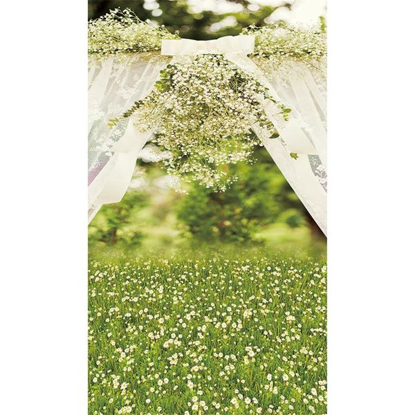 Flores blancas Niños Princesa Fotografía Fondo Digital Impreso Cenefa de encaje Naturaleza al aire libre Escénica Boda Foto Telones de fondo para estudio