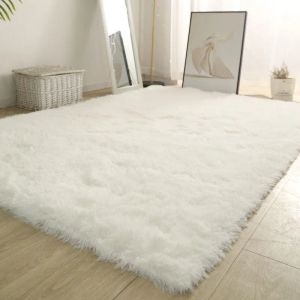 Alfombra blanca esponjosa alfombra de la sala de estar moderna decoración del hogar estatales grandes engrosadas sin desliz