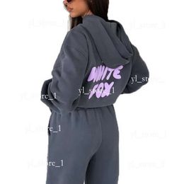 Sweat à capuche White Foxx Hoodie Designer Tracksuit Sweat Sweat Two Set Women Mens Vêtements pour hommes Sporty à manches longues Sporty à manches longues à capuche