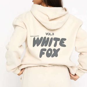 White Foxx Hoodie Designer Tracksuit sets voor vrouwenkledingkleding Set Sporty lange mouwen pullover pullover tracksaks Spring herfst wintercadeau