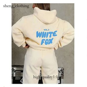 White Foxx Hoodie Sets Woman Two 2 -Piece Women Men Men Clothing Sporty Pullover Tracksuit Off Hoodiesuit 968