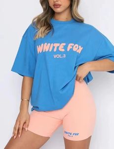 White Foxx Set Mujeres Traje para mujeres Camiseta de diseño de manga corta Mujeres de verano Fashion Fashion Casual Swein Sweins Top Woman Shorts 271
