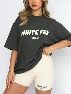 White Foxx Set Femmes convient aux femmes à manches courtes T-shirt Summer Women Fashion Casual Casual Sweatshirt lâches Top Woman Tracksuit Shorts 574