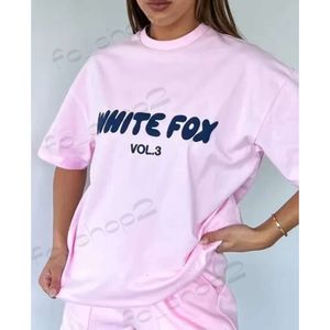 WITTE FOXX SET VROUWEN Dames Korte mouw Woman Designer Clede T-shirt Zomer korte mouwheren dames t-shirt zomerset casual set dames sweatshirt top 351