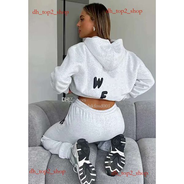 White Foxx Shirt Women Sweat à capuche 2 pièces Set Pullover tenue Swetshirts Sporty Long à manches longues Pantalons à capuche Pantalons Asian Taille S-3XL 9262 White Foxs Hoodie