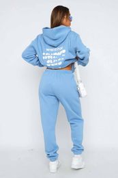 White Foxx Sportwear Women Spack Sabyas Hoodies Sets Foxs Two de 2 piezas Sports Sports Sports Sporty Sporty Slever Hapapyed Street 26