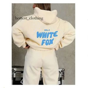 White Foxx Trainingspak Sets Twee 2-delige set Dames Herenkleding Sportieve trui met lange mouwen en capuchon Lente 617 White Foxs