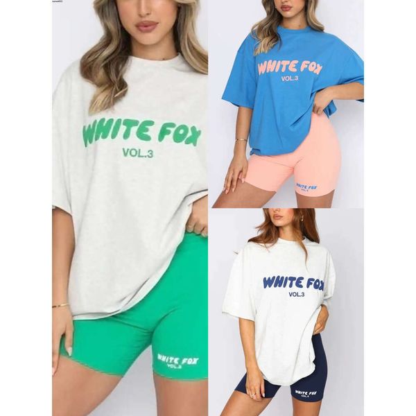 White Foxx Womens Diseñador de manga corta Camiseta White Foxs White Shirt Summer Fashion Fashion Casual Impresión suelta Color sólido sudadera 363