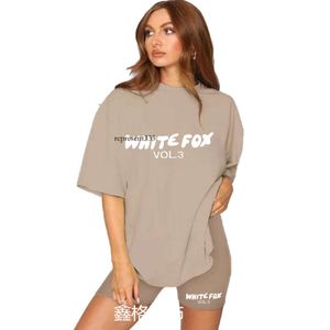 White Foxxs Shorts Top Fashion Trend Letter Foam Gedrukte dames ademende T-shirt strakke sportcapris voor vrouwen