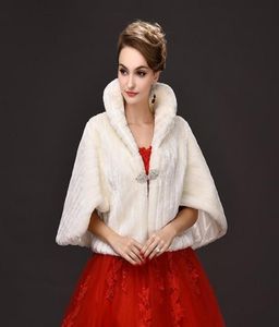 Manteau de fourrure blanche étole de mariage châle haussement d'épaules de mariée bal boléro Cape dames soirée fausse fourrure enveloppes de mariage mode Vintage1202373