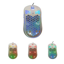 White Gaming Mouse 4 DPI RGB Symphony Light Honeycomb Design