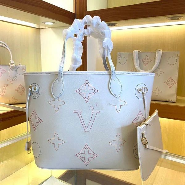 Bolsos de mano de cuero genuino blanco, bolsos prácticos de diseñador, bolso de mano estampado, bolsos de hombro tipo bandolera de cuero para mujer