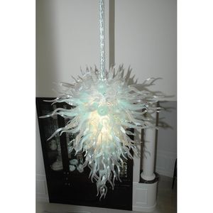 Lámpara de araña Led con flor de cristal de cristal blanco, decoración del hogar, luces de techo de estilo Chihully para sala de estar