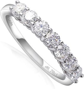 Or blanc d couleur 4 mm bague Moisanite pour femmes 1,5 cmt de pierre en diamant bande mariée mariée s925 sterling argent gra