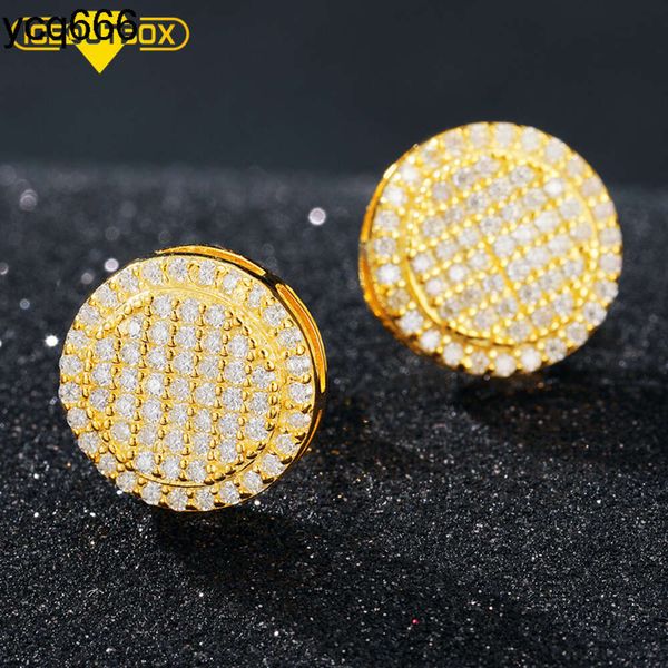 Gold de oro blanco Golpe de moissanite de forma redonda Joyas de hip hop para // tienda en línea para mayoristas en stock