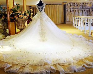 Robes de mariée en or blanc 2017 Robes de mariage Dubaï