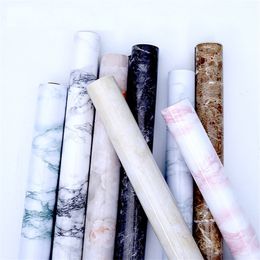 Wit Grijs Marble Wallpaper eenvoudig verwijderbaar behang peel en stick countertops keuken muurstickers 0.6 * 1M